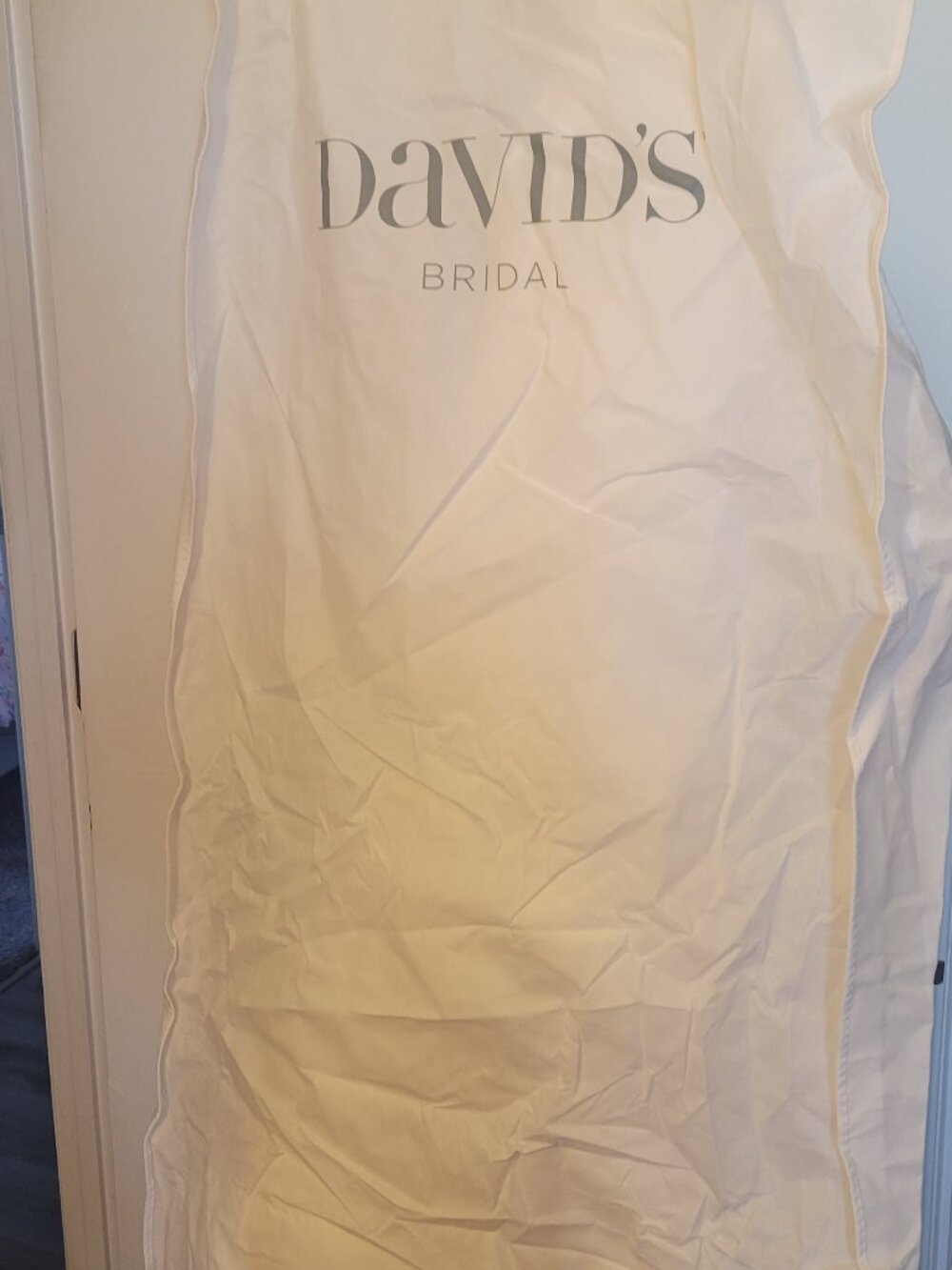 David's Bridal KP3738 Ivory Strapless Satin Mermaid Full-Length Beaded Dress 14